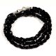 Black Spinel beaded Necklace Three layer gemstone necklace, 925 Sterling silver jewelry